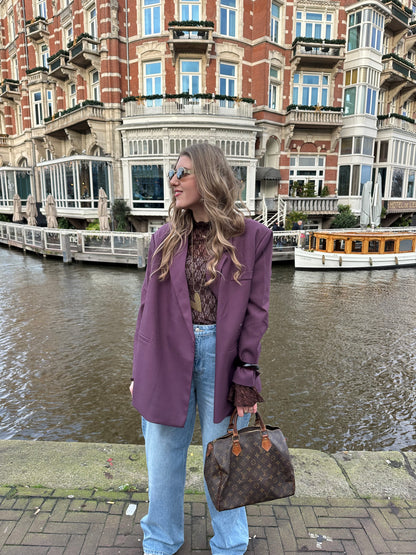 Boxy Oversized-Blazer Pflaume