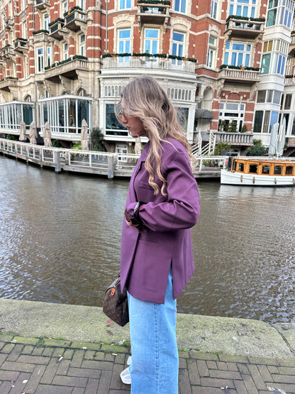 Boxy Oversized-Blazer Pflaume