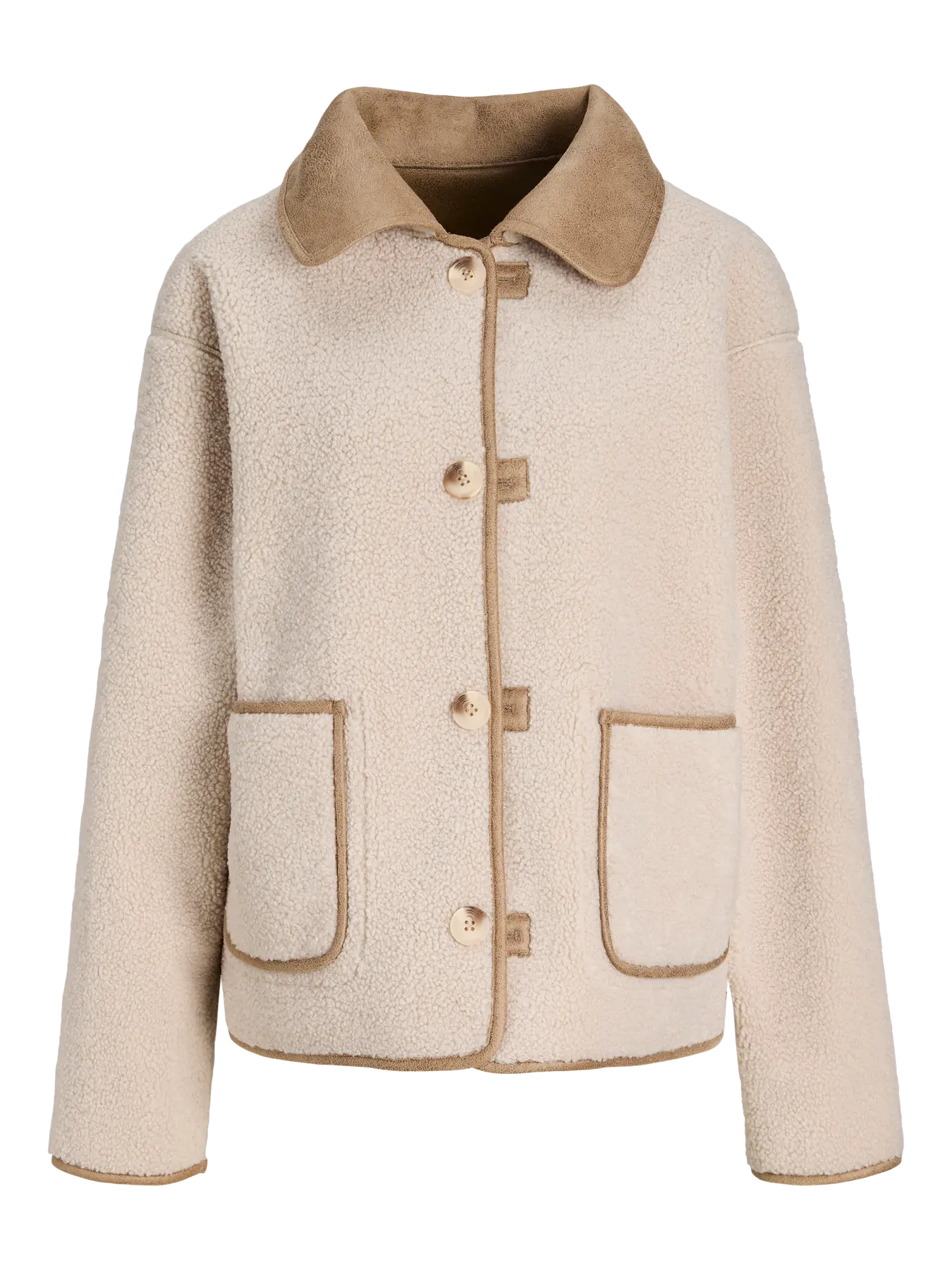 Sadie teddy reversible suede jacket camel