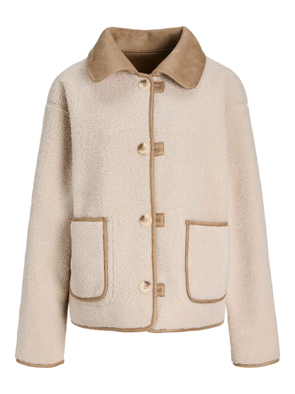 Sadie teddy reversible suede jacket camel