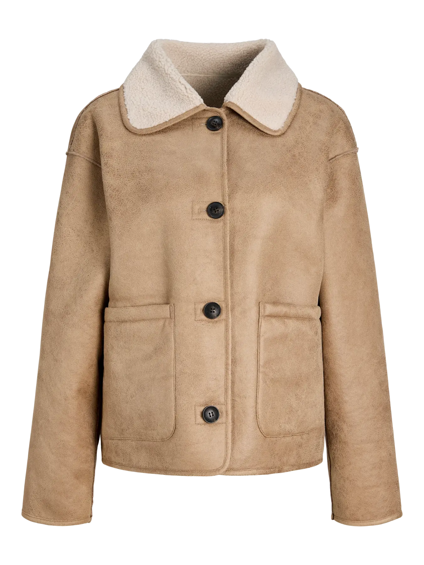 Sadie teddy reversible suede jacket camel