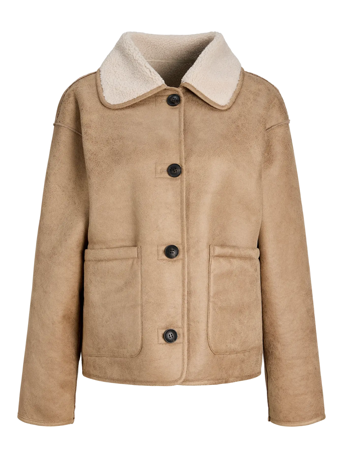 Sadie teddy reversible suede jacket camel