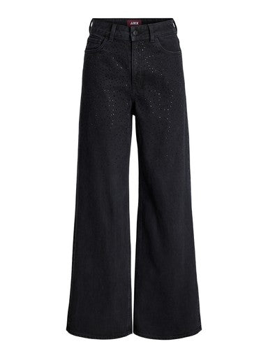 Tokyo ava wide leg jeans met strass black