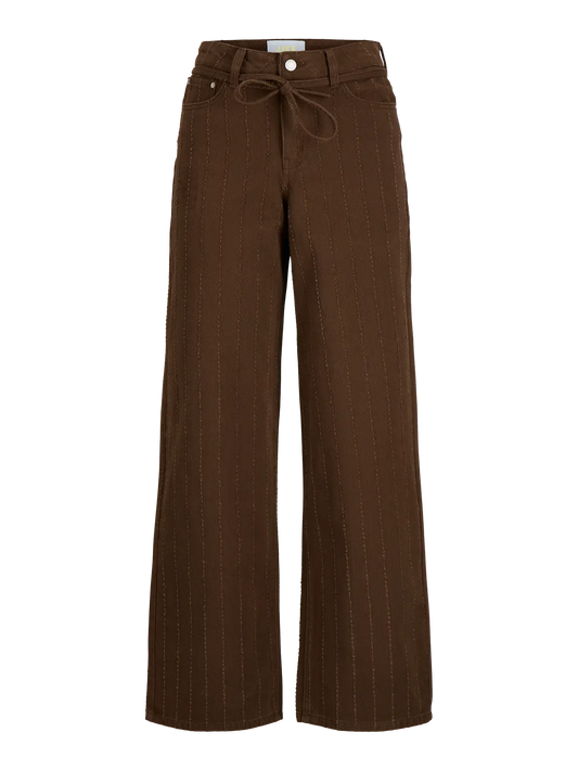 JXZOE sille wide leg denim pants bruin