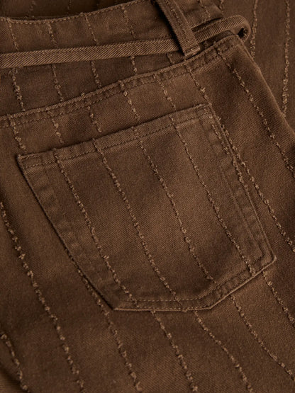 JXZOE sille wide leg denim pants bruin