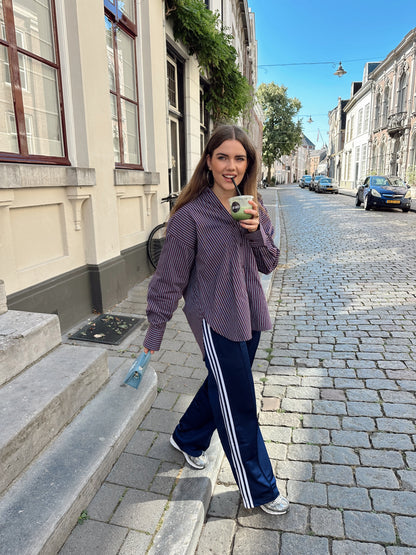 Jamie strepen blouse bordeaux