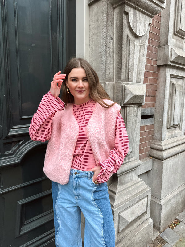 Jill Teddy-Gilet Rosa
