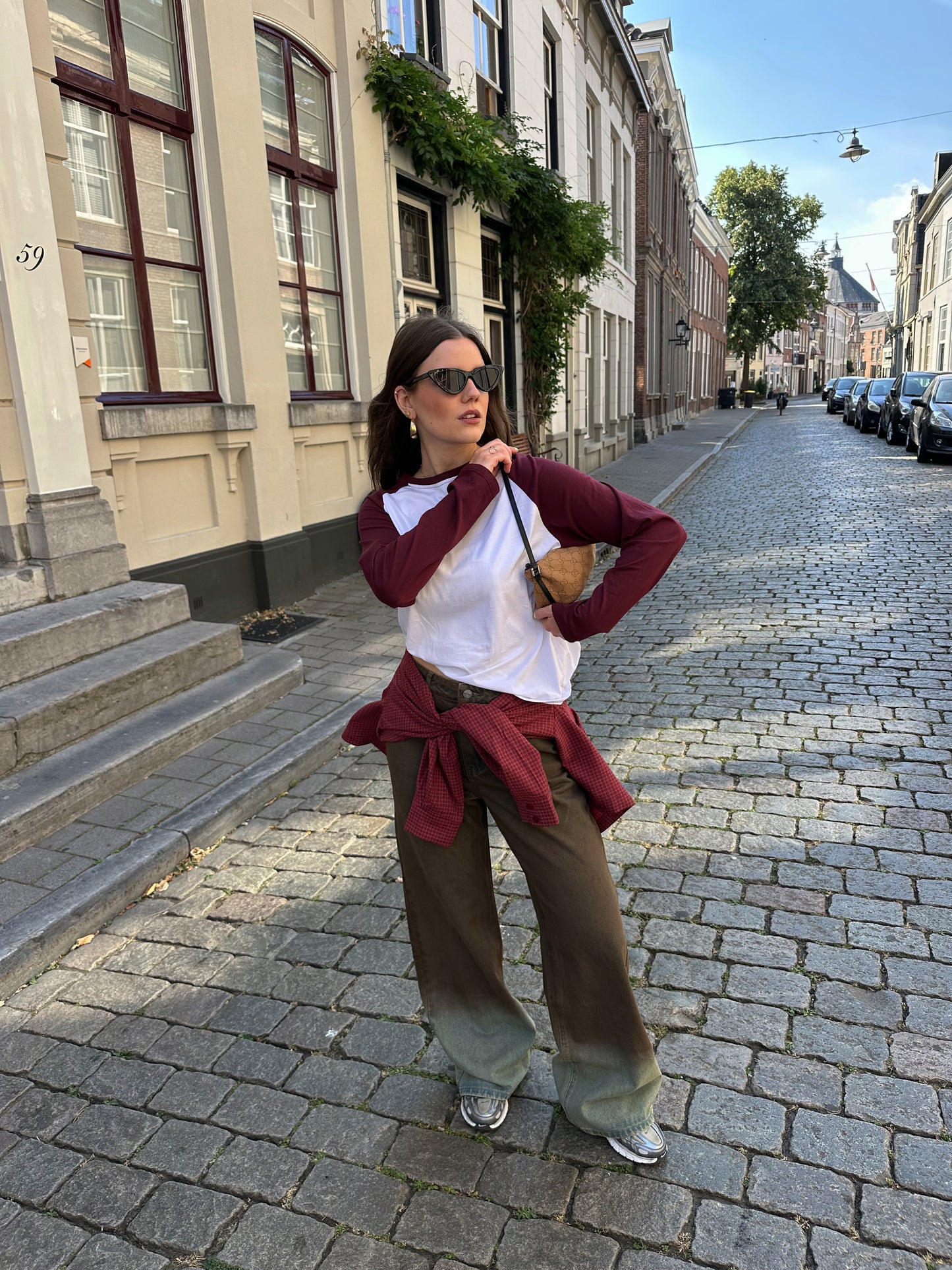 Juul two toned baseball longsleeve bordeaux