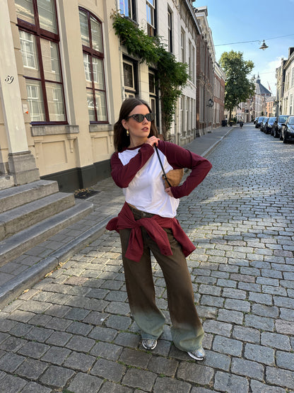 Juul two toned baseball longsleeve bordeaux