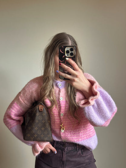 Lisa gestreifte Weste rosa