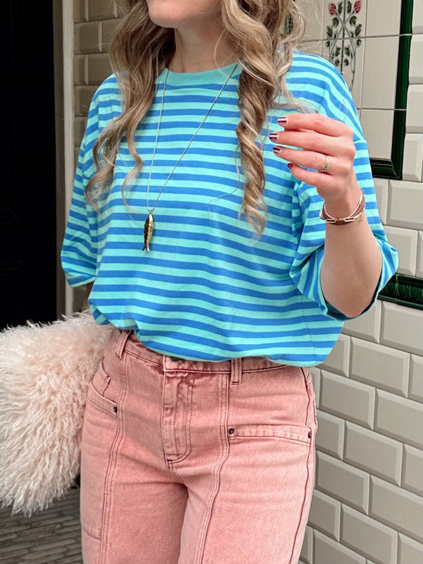 Loes T-Shirt mit Streifen blau