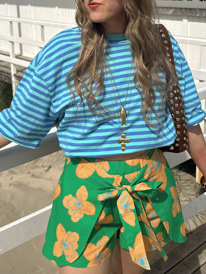 Striped t-shirt blauw groen