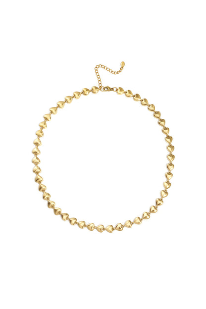 Always yours ketting kort met hartjes gold