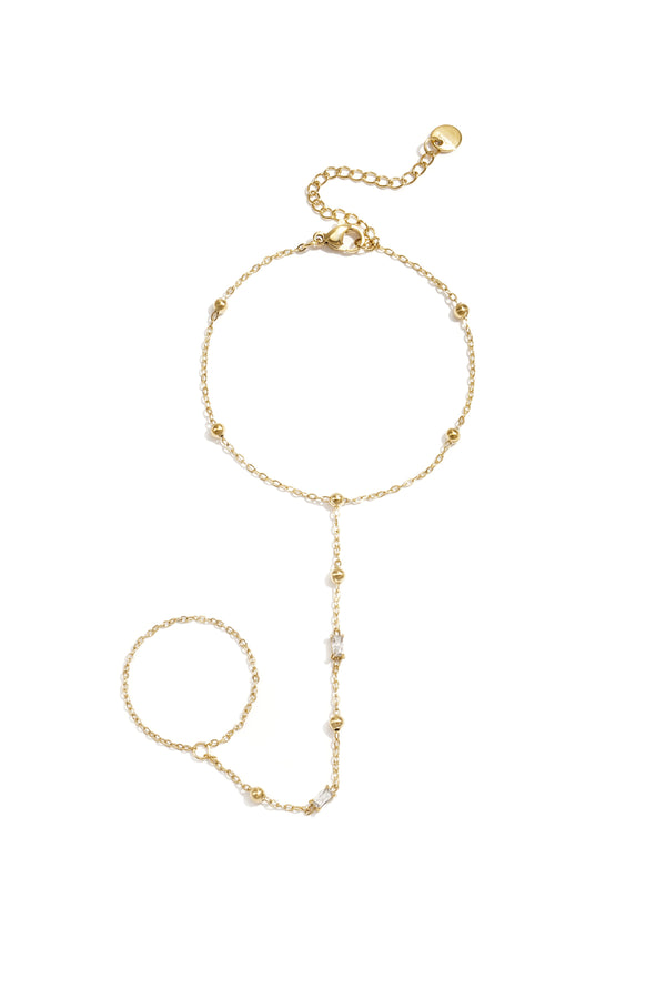 Love me hand chain armband gold