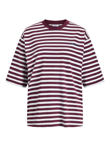 Olivia t-shirt met strepen bordeaux
