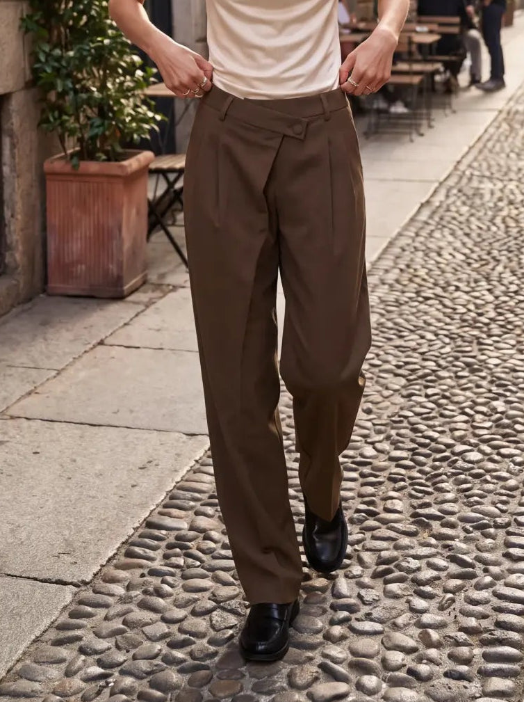 Polina Filippa barrel pantalon overslag brown