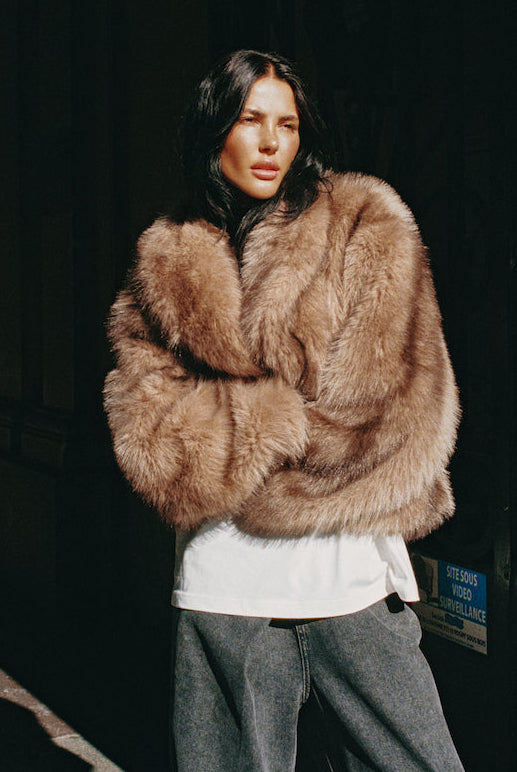Refined Department Luka faux fur jas brown