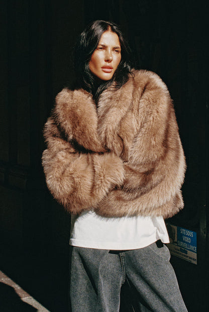Refined Department Luka fake fur jas brown