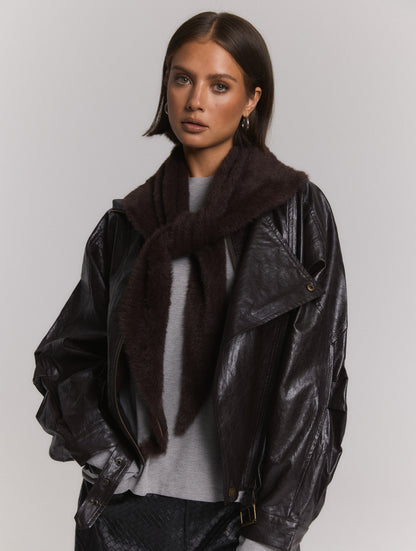 Refined Department Saar triangle scarf brown