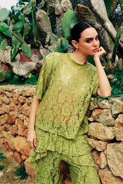 Refined Department ANGIE T-Shirt geblümt Army Green