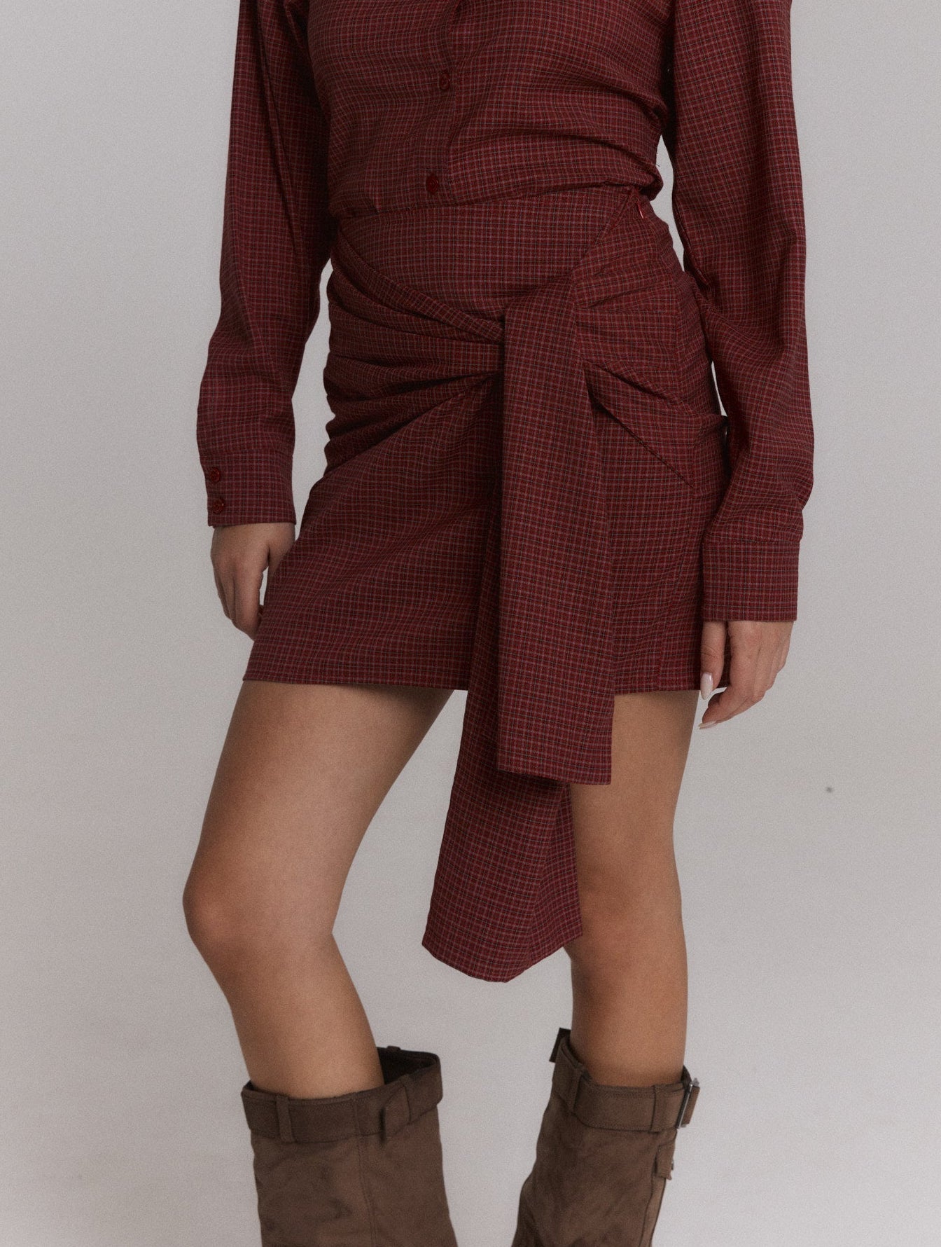 Refined Departement BILLY checkered print skirt rood