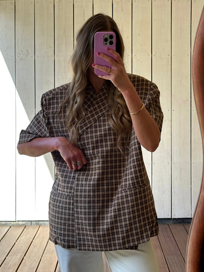 Refined Department ELLA oversized blazer check bruin
