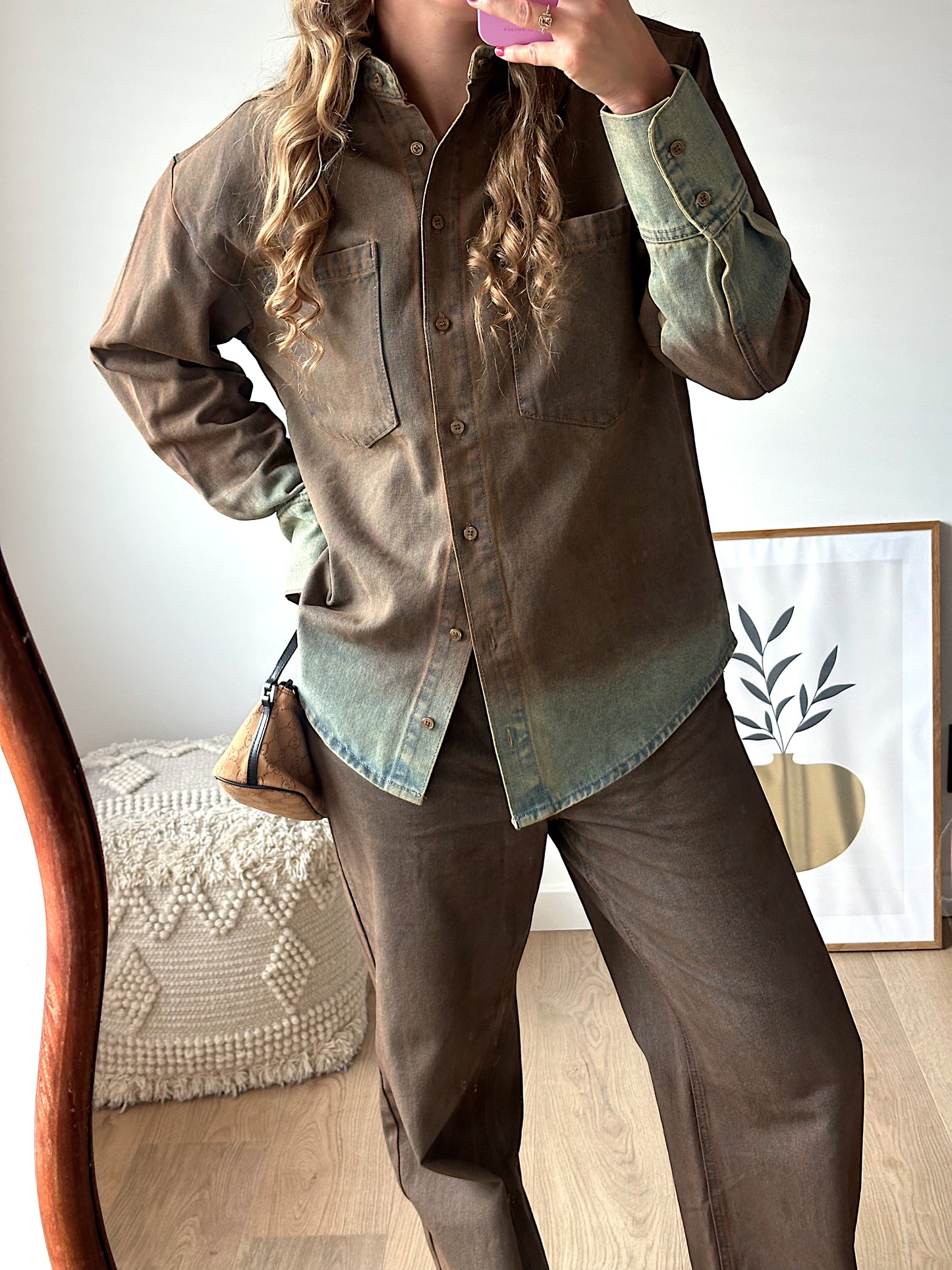 Refined Department NARO washed denim blouse bruin