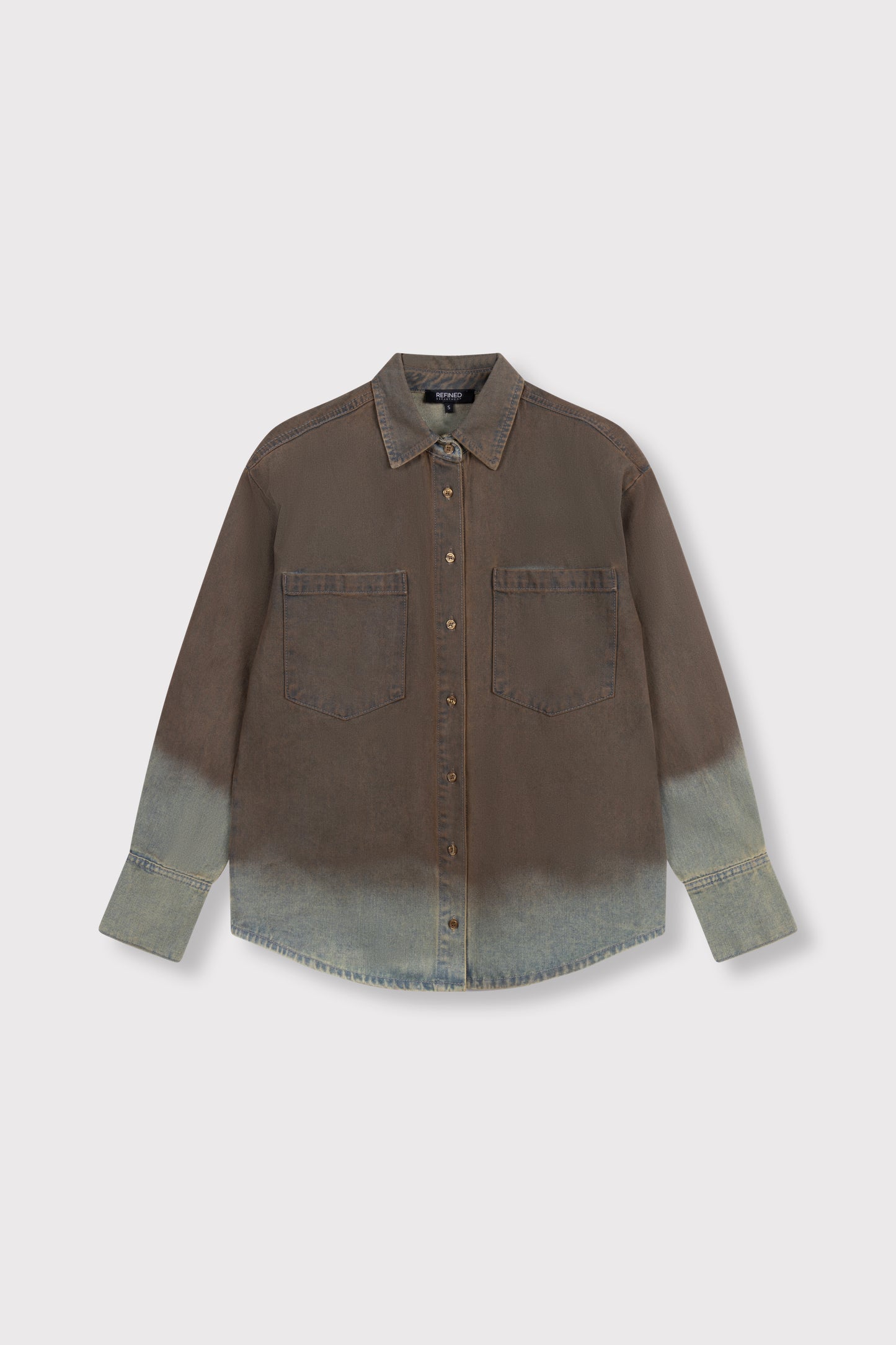Refined Department NARO washed denim blouse bruin