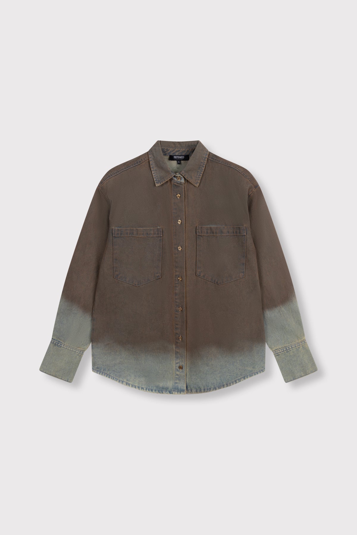 Refined Department NARO washed denim blouse bruin