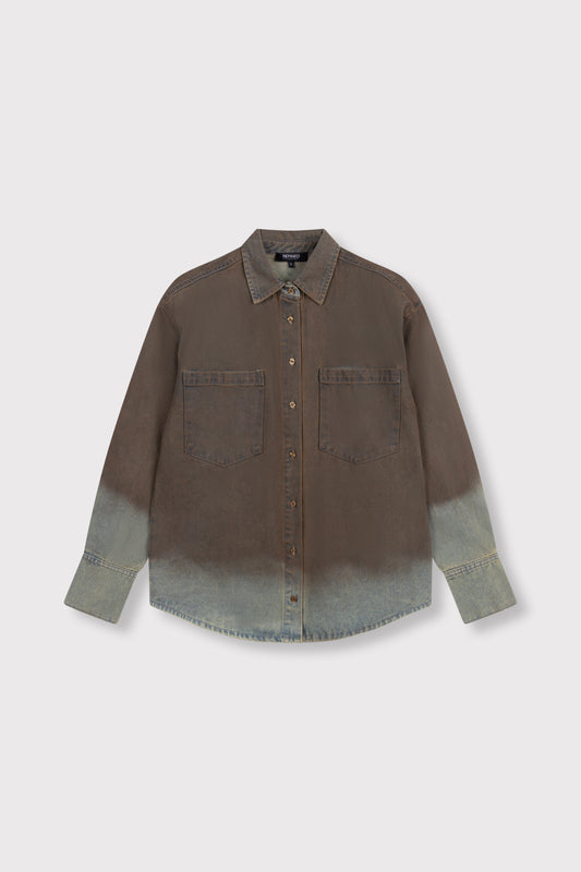 Refined Department NARO washed denim blouse bruin