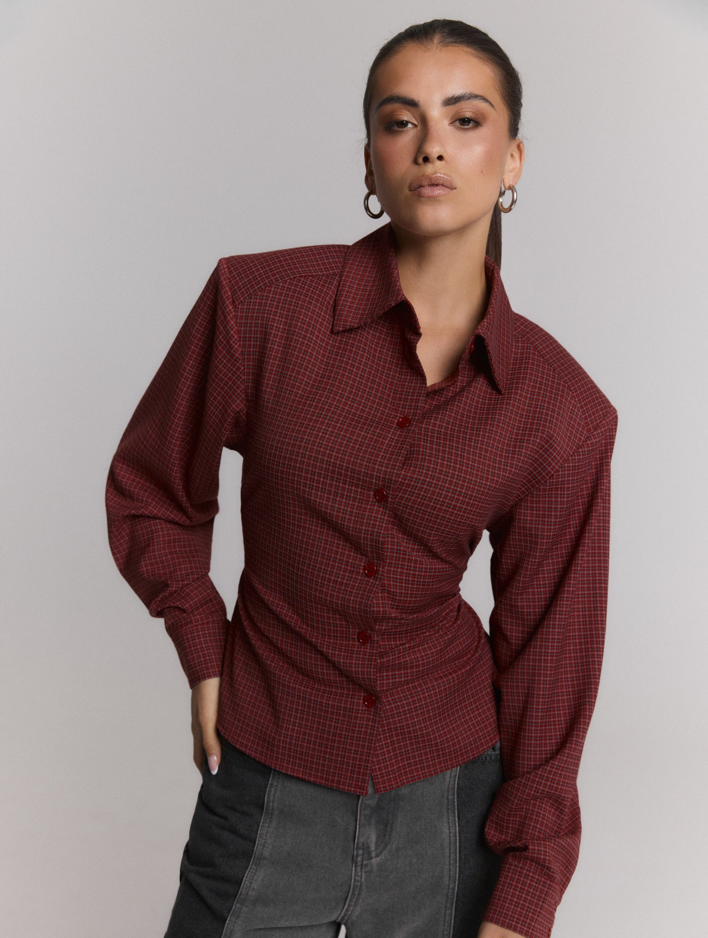 Refined Department PRESLEY checkered blouse rood