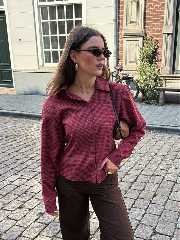 Refined Department PRESLEY checkered blouse rood