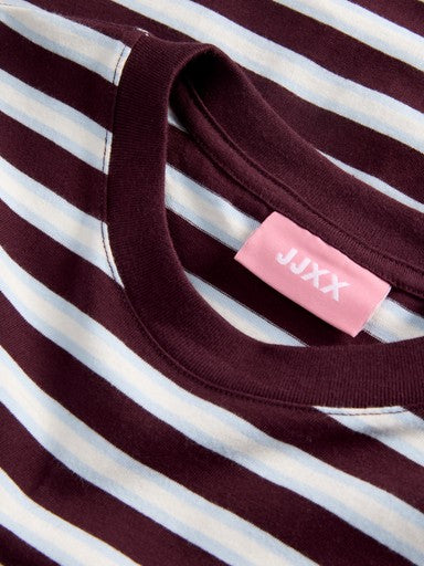 Sophia boxy striped longsleeve bordeaux