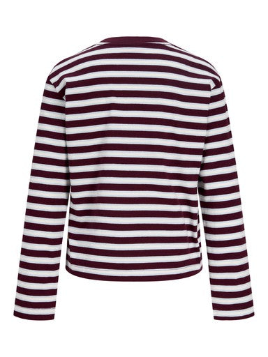 Sophia boxy striped longsleeve bordeaux