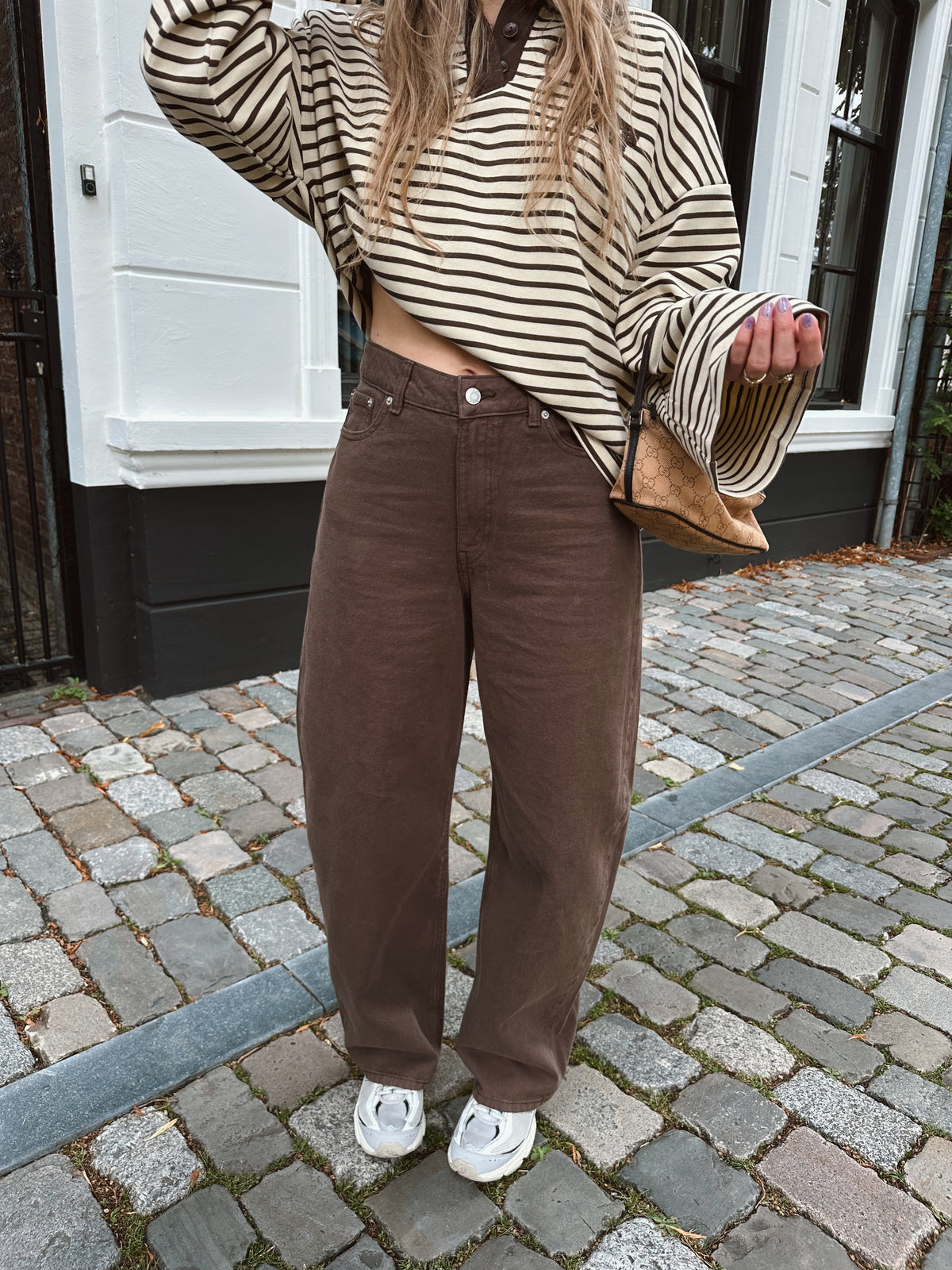 Sakai baggy barrel jeans choco brown