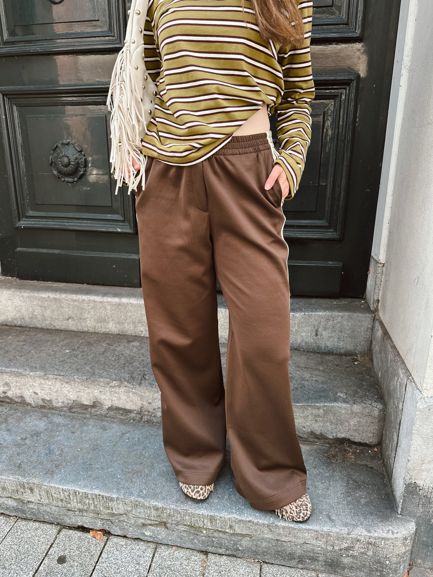 Sky Esme wide trackpants brown