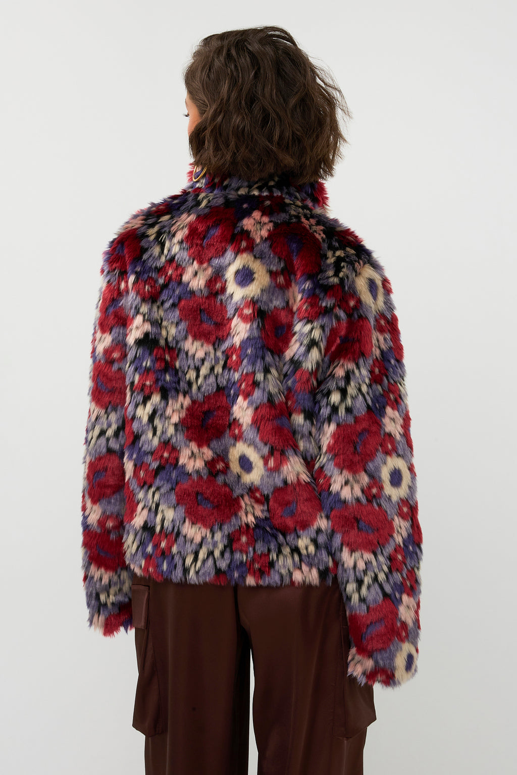 Studio Amaya Alena jas faux-fur bordeaux