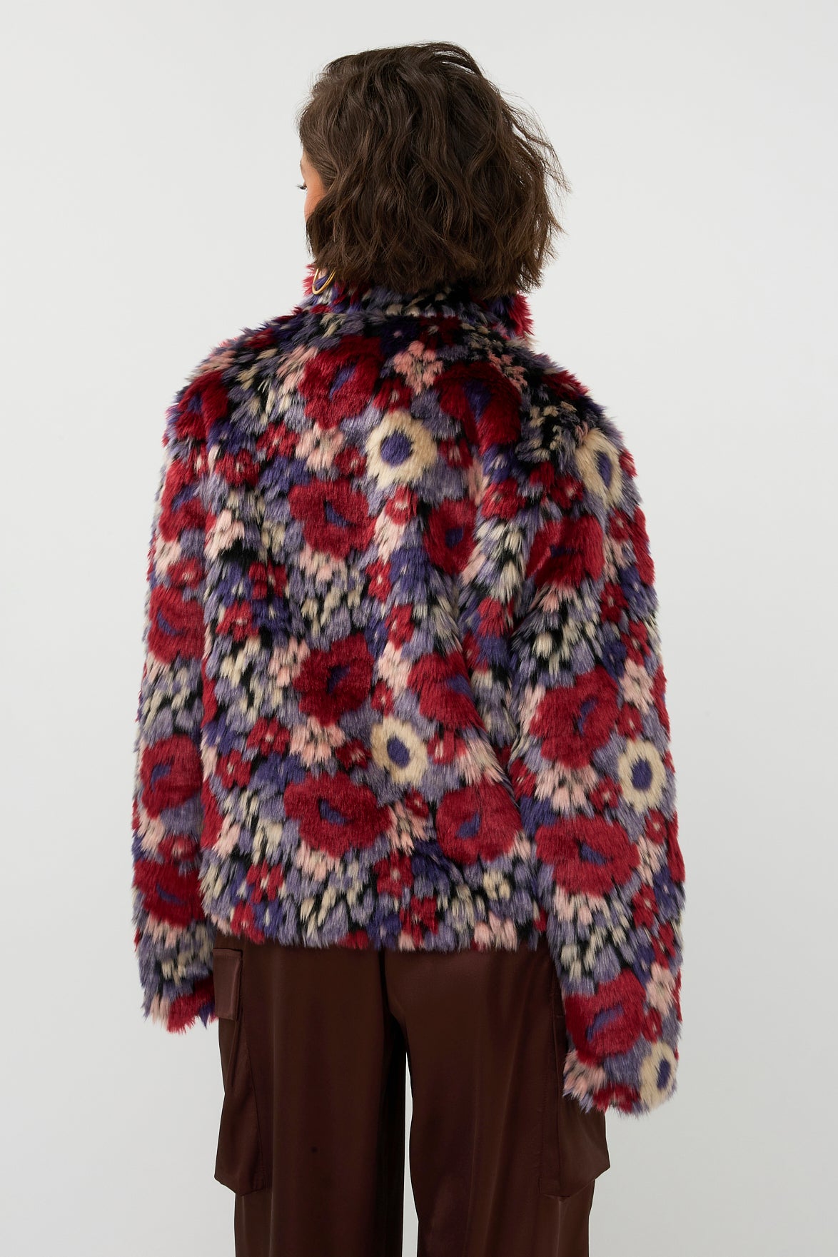 Studio Amaya Alena jas faux-fur bordeaux