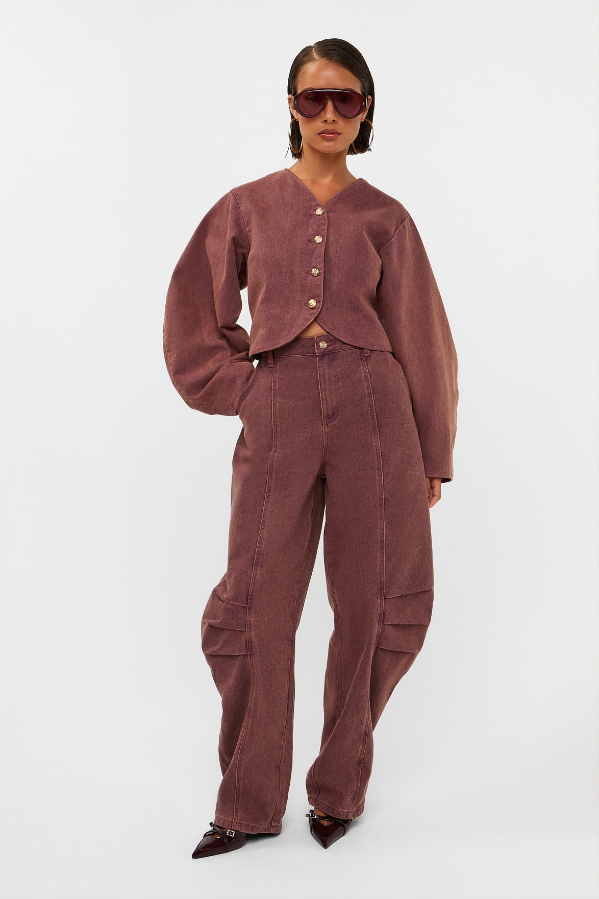 Studio Amaya Rift broek bordeaux