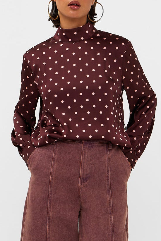 Studio Amaya Selya blouse polkadot bordeaux