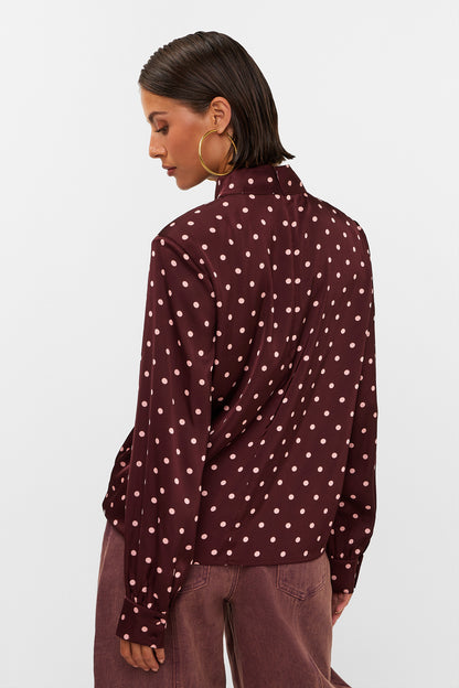 Studio Amaya Selya blouse polkadot bordeaux
