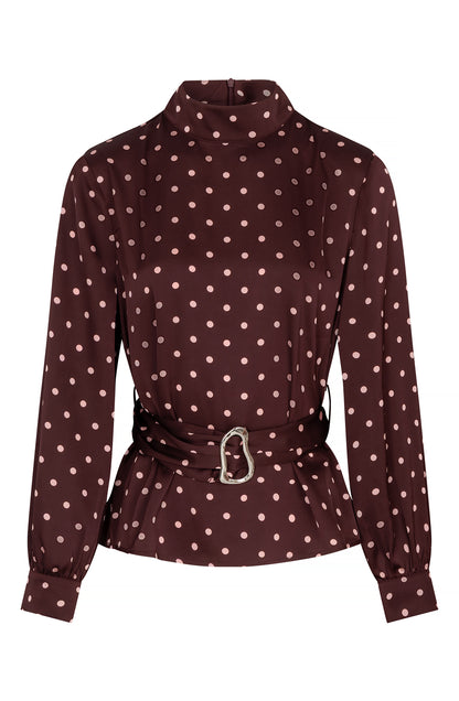 Studio Amaya Selya blouse polkadot bordeaux