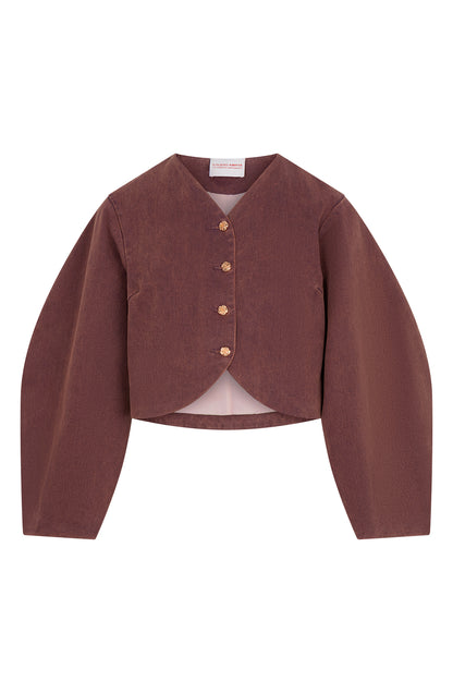 Studio Amaya Kael denim jacket bordeaux