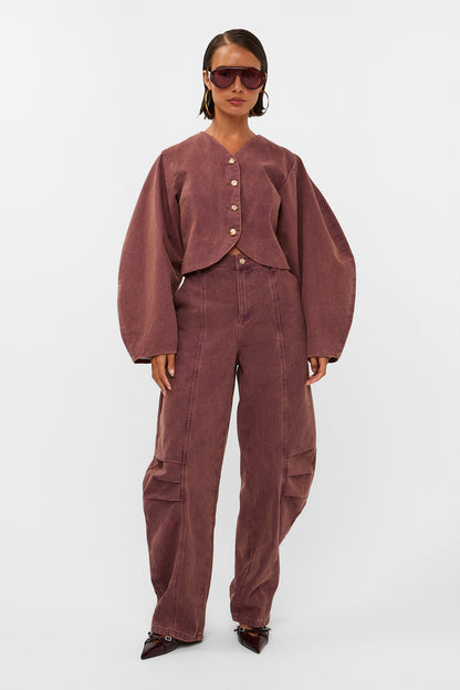 Studio Amaya Kael denim jacket bordeaux