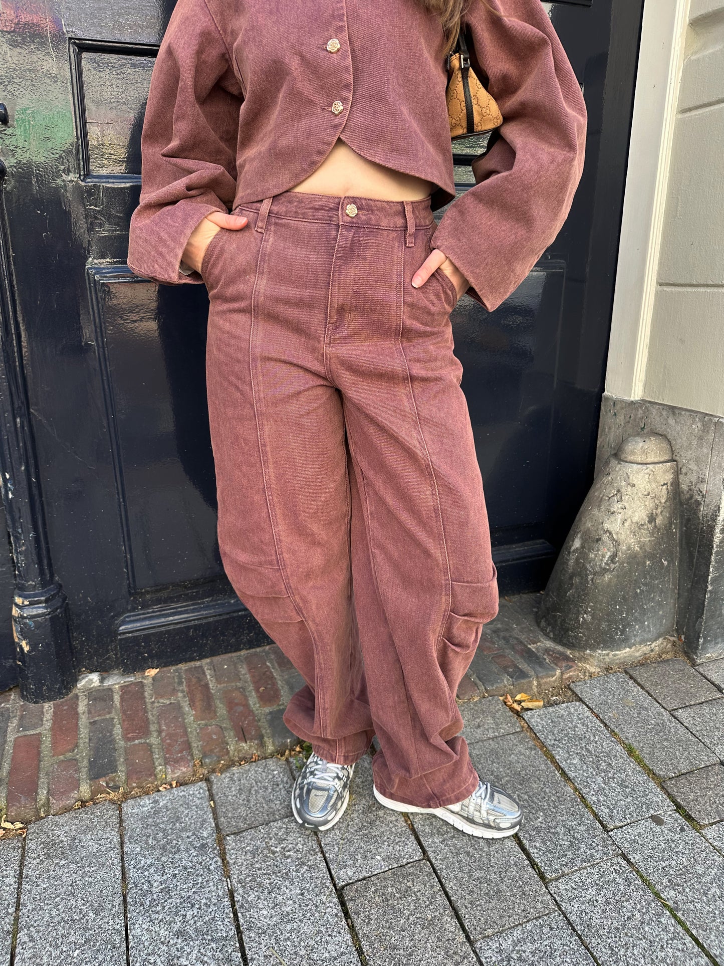 Studio Amaya Rift broek bordeaux