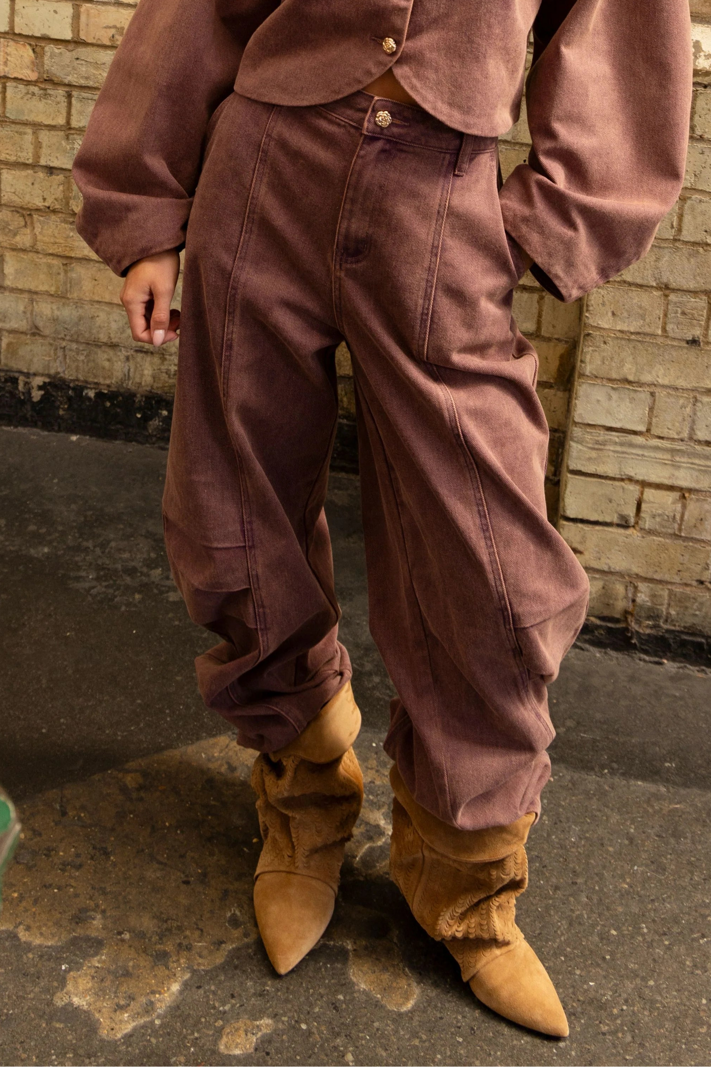 Studio Amaya Rift broek bordeaux