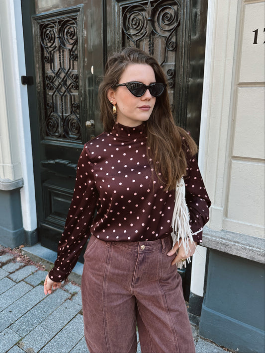 Studio Amaya Selya blouse polkadot bordeaux