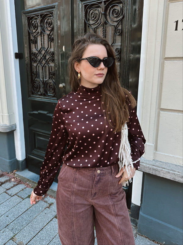 Studio Amaya Selya blouse polkadot bordeaux