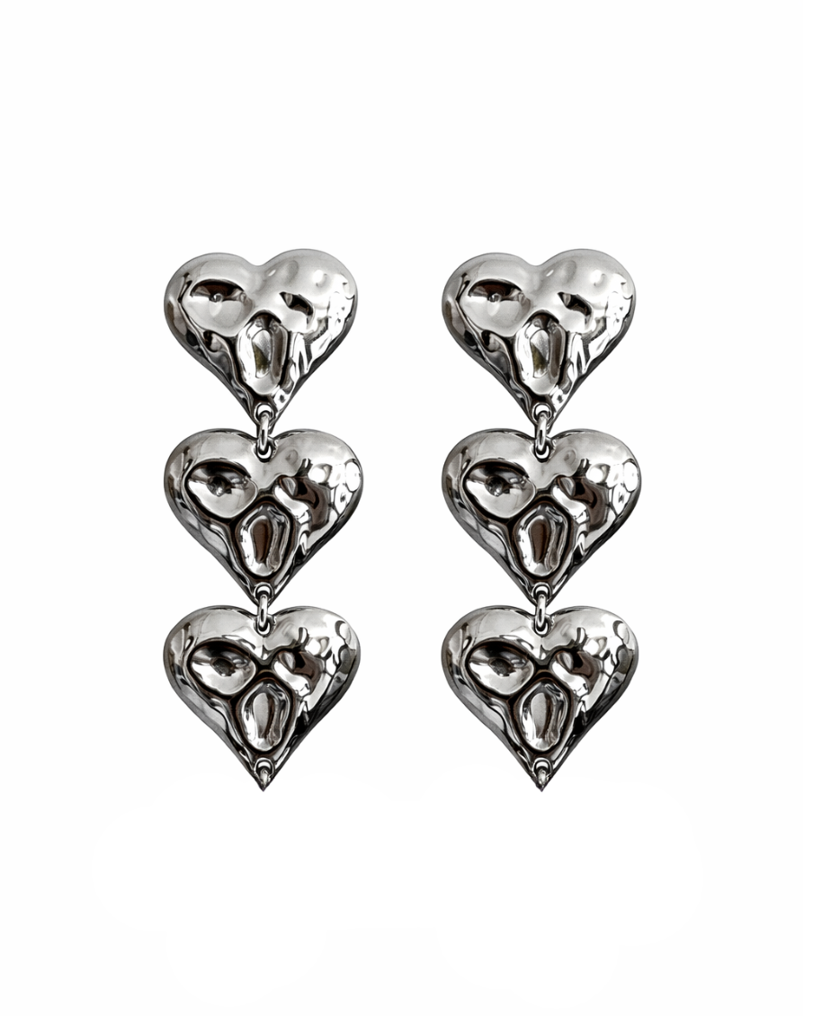 Triple Heart Ohrringe Silber
