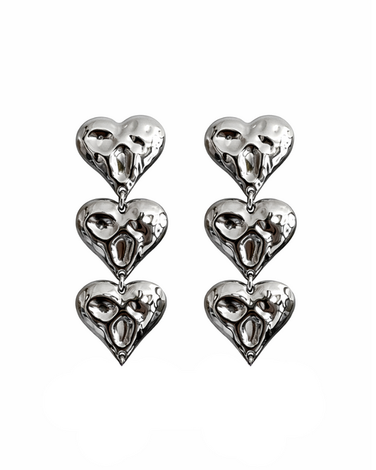 Triple Heart Ohrringe Silber